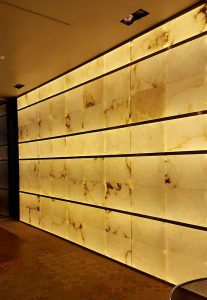 Alabaster panels in hotels